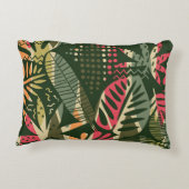 Abstract seamless pattern with tropical leaves. Ha アクセントクッション (裏面)