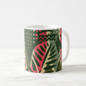 Abstract seamless pattern with tropical leaves. Ha コーヒーマグカップ (正面右)