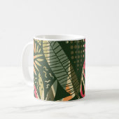 Abstract seamless pattern with tropical leaves. Ha コーヒーマグカップ (正面左)