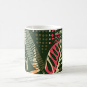 Abstract seamless pattern with tropical leaves. Ha コーヒーマグカップ (中央)