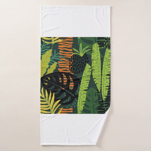 Abstract seamless pattern with tropical leaves. Ha バスタオル (バスタオル)