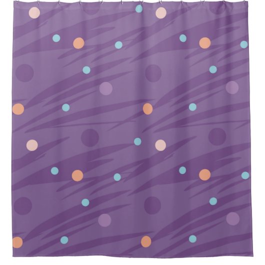 Abstract seamless purple pattern with circles and  シャワーカーテン (正面)