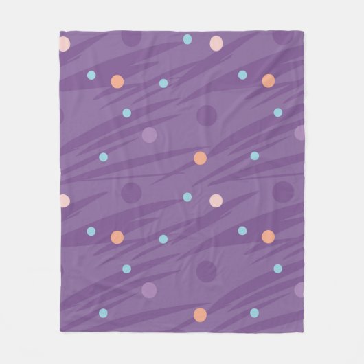 Abstract seamless purple pattern with circles and フリースブランケット (正面)