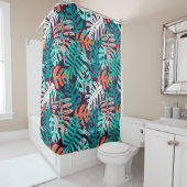 Abstract seamless tropical leaves pattern. Creativ シャワーカーテン (インサイチュ)