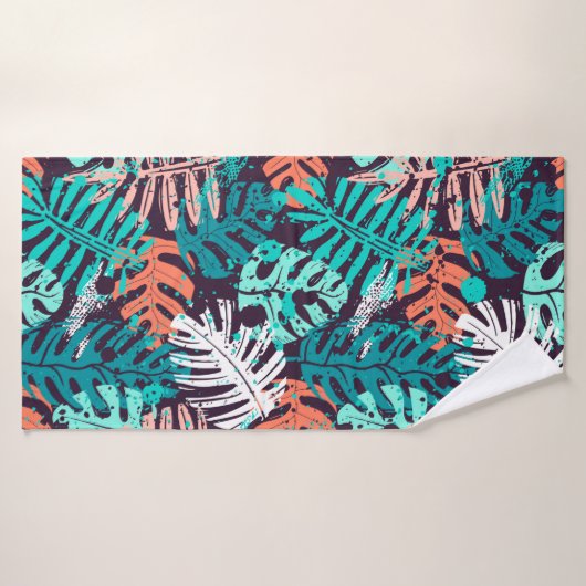 Abstract seamless tropical leaves pattern. Creativ バスタオル (バスタオル)