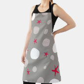 Abstract seamless vintage pattern on grey backgrou エプロン (インサイチュ)