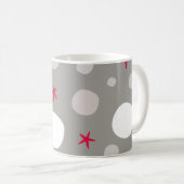 Abstract seamless vintage pattern on grey backgrou コーヒーマグカップ (正面右)