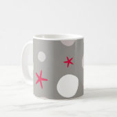 Abstract seamless vintage pattern on grey backgrou コーヒーマグカップ (正面左)