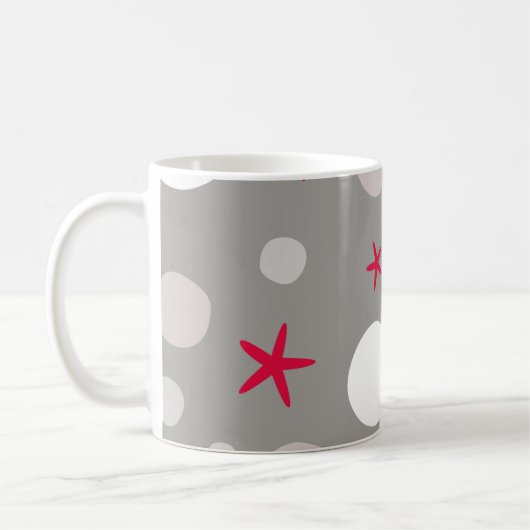Abstract seamless vintage pattern on grey backgrou コーヒーマグカップ (左)