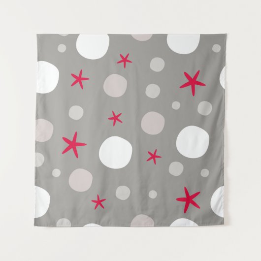 Abstract seamless vintage pattern on grey backgrou タペストリー (正面)