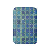 Abstract Shades of Blue Circle Pattern バスマット (正面縦)