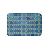 Abstract Shades of Blue Circle Pattern バスマット (正面)
