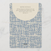 Abstract Shape Geometric Gender Neutral Blue Beige 招待状 (裏面)