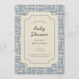 Abstract Shape Geometric Gender Neutral Blue Beige 招待状