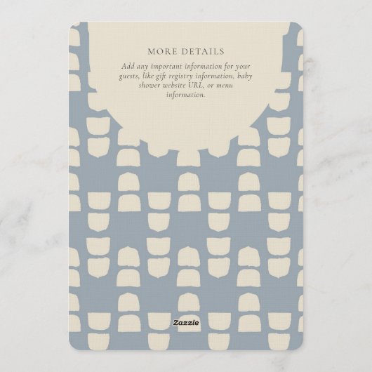 Abstract Shape Geometric Gender Neutral Blue Beige 招待状 (裏面)