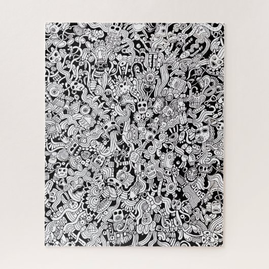 Abstract Shapes and Faces Illustration Difficult  ジグソーパズル (縦)