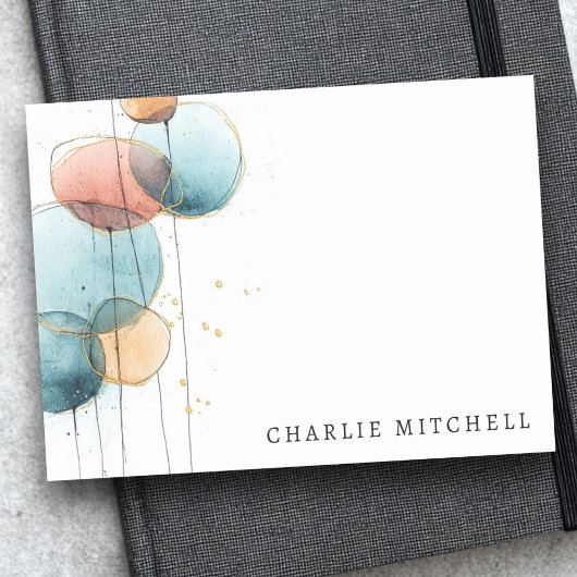 Abstract shapes and lines blue pink terracotta ポストイット