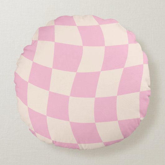 Abstract Shapes Throw Pillow in Warm Palette Color ラウンドクッション (正面)