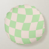 Abstract Shapes Throw Pillow in Warm Palette Color ラウンドクッション (裏面)