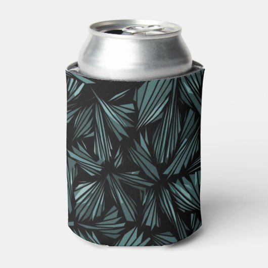 Abstract Shattered Glass Blue Pattern Can Cooler 缶クーラー (缶正面)