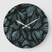 Abstract Shattered Glass Blue Pattern Large Clock ラージ壁時計 (正面)