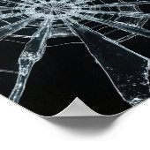 Abstract Shattered Glass Texture Broken Web Crack ポスター (角)