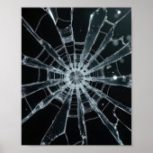 Abstract Shattered Glass Texture Broken Web Crack ポスター (正面)