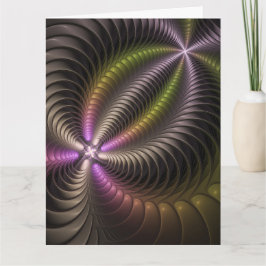 Abstract Shiny Trippy Colorful 3D Fractal Art サンキューカード