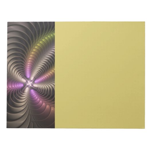 Abstract Shiny Trippy Colorful 3D Fractal Art ノートパッド (正面)