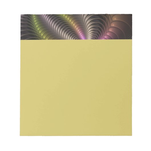 Abstract Shiny Trippy Colorful 3D Fractal Art ノートパッド (正面)