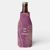 Abstract Silhouette Art Hip Hip Hooray Birthday ボトルクーラー (ボトル正面)