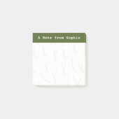 Abstract Sketchy Lines Personalized | Olive Green ポストイット (正面)