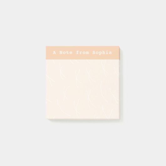 Abstract Sketchy Lines Personalized | Peach Puff ポストイット (正面)