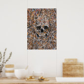 Abstract Skull Drip Painting Modern Wall Art ポスター (キッチン)