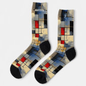 Abstract Sky Socks with Geometric Artistic Design ソックス (左)