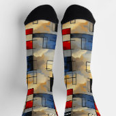 Abstract Sky Socks with Geometric Artistic Design ソックス (上部)