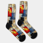 Abstract Sky Socks with Geometric Artistic Design ソックス (右)