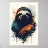 Abstract Sloth Wall Art – Relaxed Animal ポスター (正面)