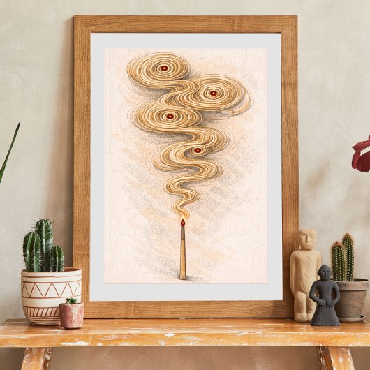 abstract smoke art | matchstick illustration ポスター