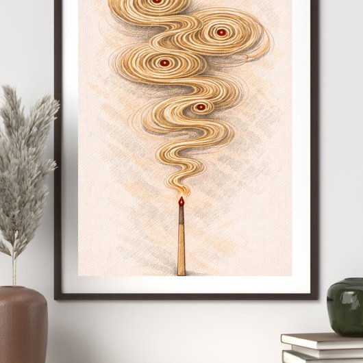 abstract smoke art | matchstick illustration ポスター