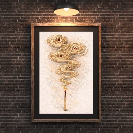 abstract smoke art | matchstick illustration ポスター