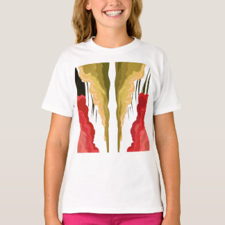 Abstract Smoke Burst – Red & Yellow Energy Art Tシャツ