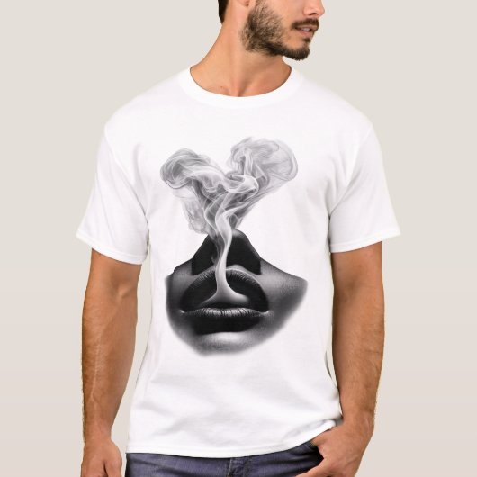 Abstract Smoke Face Graphic Men's T-Shirt Tシャツ (正面)