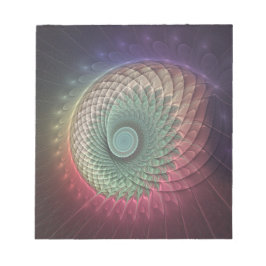 Abstract Snail Colorful Modern Fractal Art ノートパッド