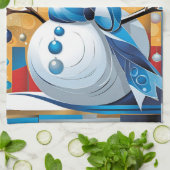 Abstract Snowman キッチンタオル (折り畳み)