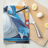 Abstract Snowman キッチンタオル (四つ折り)