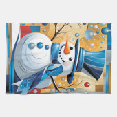 Abstract Snowman キッチンタオル (横)
