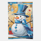 Abstract Snowman キッチンタオル (縦)