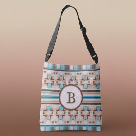 Abstract Southwest Blue and Brown Tote Bag クロスボディバッグ