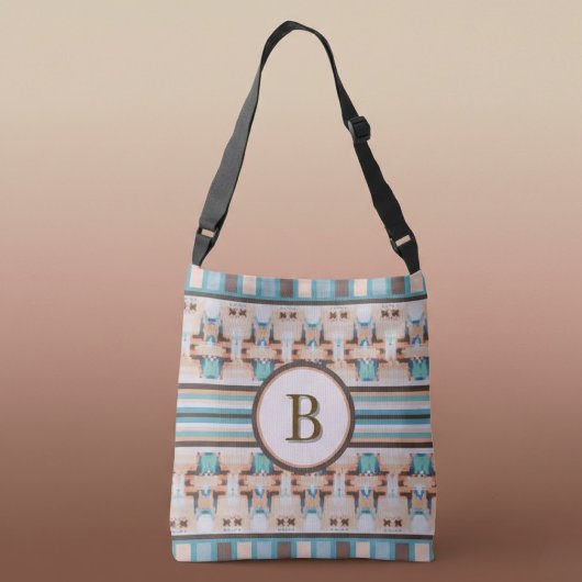 Abstract Southwest Blue and Brown Tote Bag クロスボディバッグ